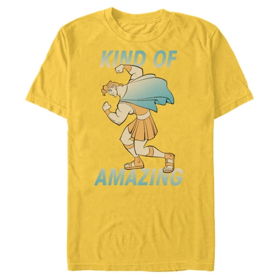 Disney Hercules Kind of Amazing T-Shirt- Short Sleeve Blended T-Shirt for Adults - Customized-Yellow