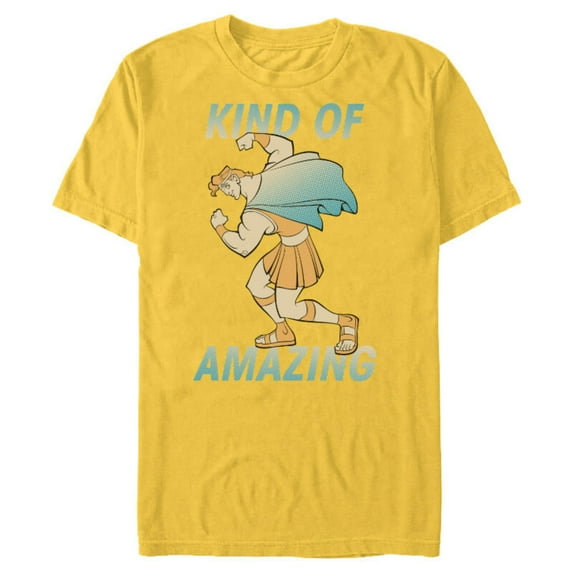 Disney Hercules Kind of Amazing T-Shirt- Short Sleeve Blended T-Shirt for Adults - Customized-Yellow