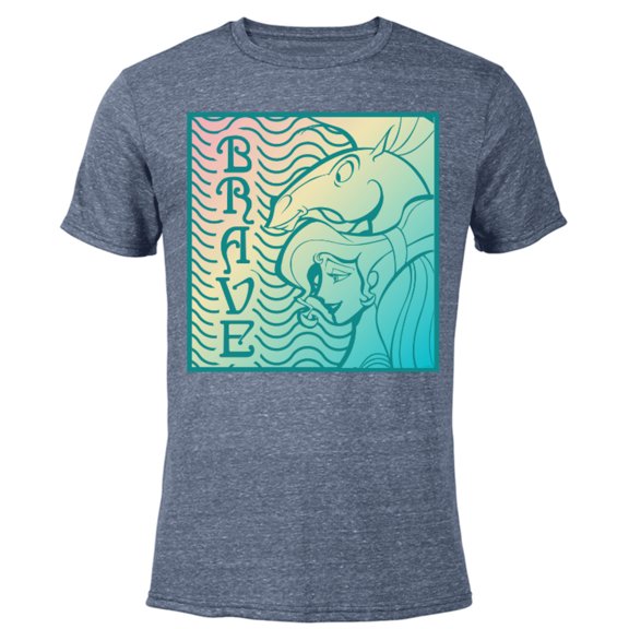 Disney Hercules Meg Megara Pegasus Brave - Short Sleeve Blended T-Shirt for Adults - Customized-Navy Heather