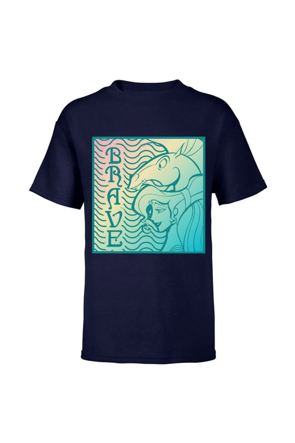 Hercules Meg Megara Pegasus Brave - Short Sleeve T-Shirt for Kids - Customized-Navy