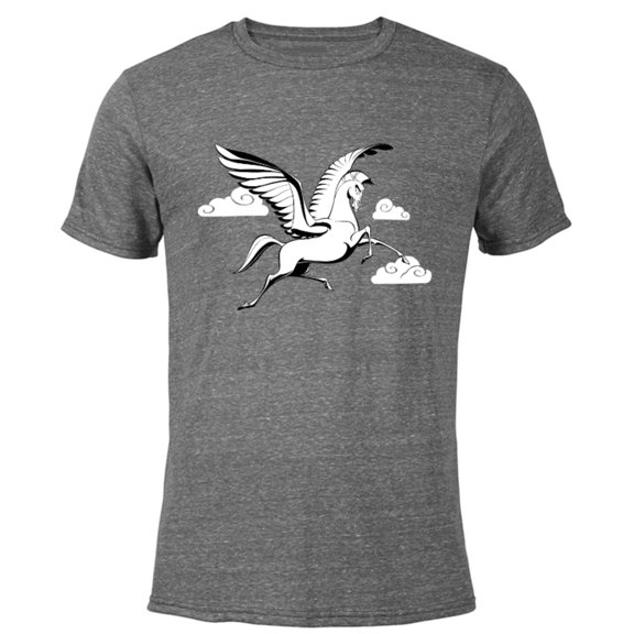 Disney Hercules Pegasus Winged Horse - Short Sleeve Blended T-Shirt for Adults – Customized-Dark Heather