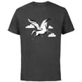 thumbnail image 1 of Disney Hercules Pegasus Winged Horse - Short Sleeve Cotton T-Shirt for Adults - Customized-Charcoal, 1 of 5