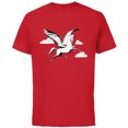 thumbnail image 1 of Disney Hercules Pegasus Winged Horse - Short Sleeve Cotton T-Shirt for Adults - Customized-Red, 1 of 5