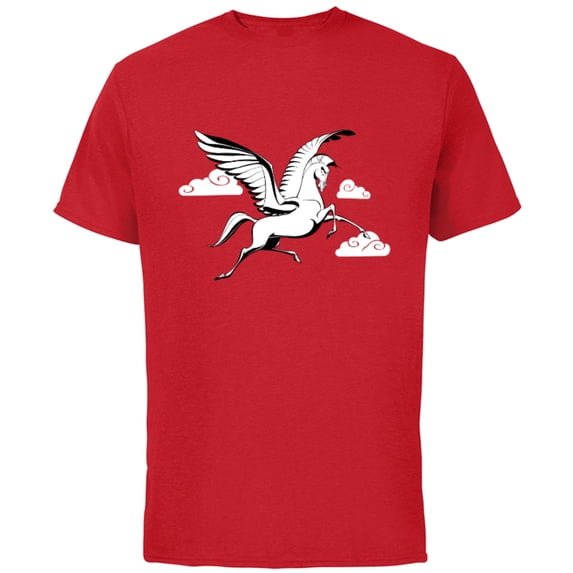 Disney Hercules Pegasus Winged Horse - Short Sleeve Cotton T-Shirt for Adults - Customized-Red