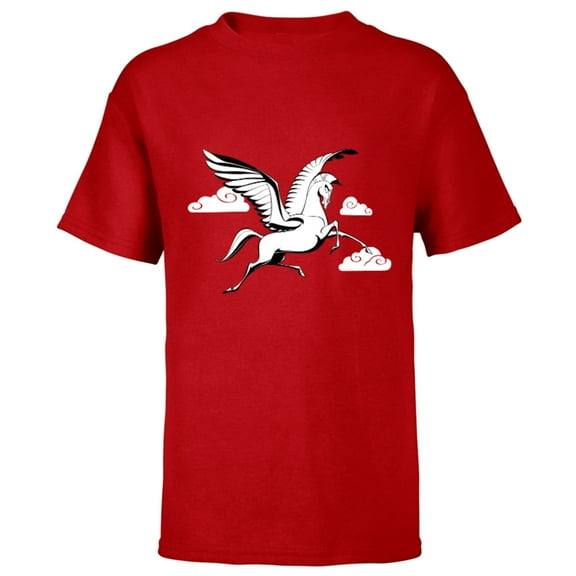 Disney Hercules Pegasus Winged Horse - Short Sleeve T-Shirt for Kids – Customized-Red