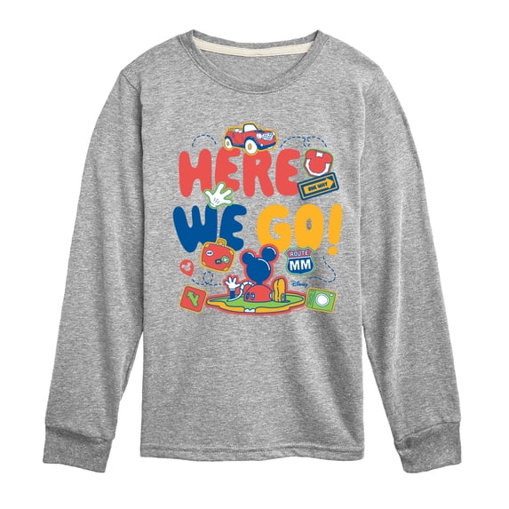 Disney - Here We Go - Youth Boys Long Sleeve Graphic T-Shirt