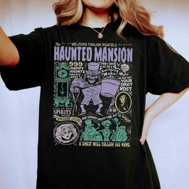 Disney Hitchhiking Ghosts Madame Leota Hatbox Ghost Shirt, Haunted