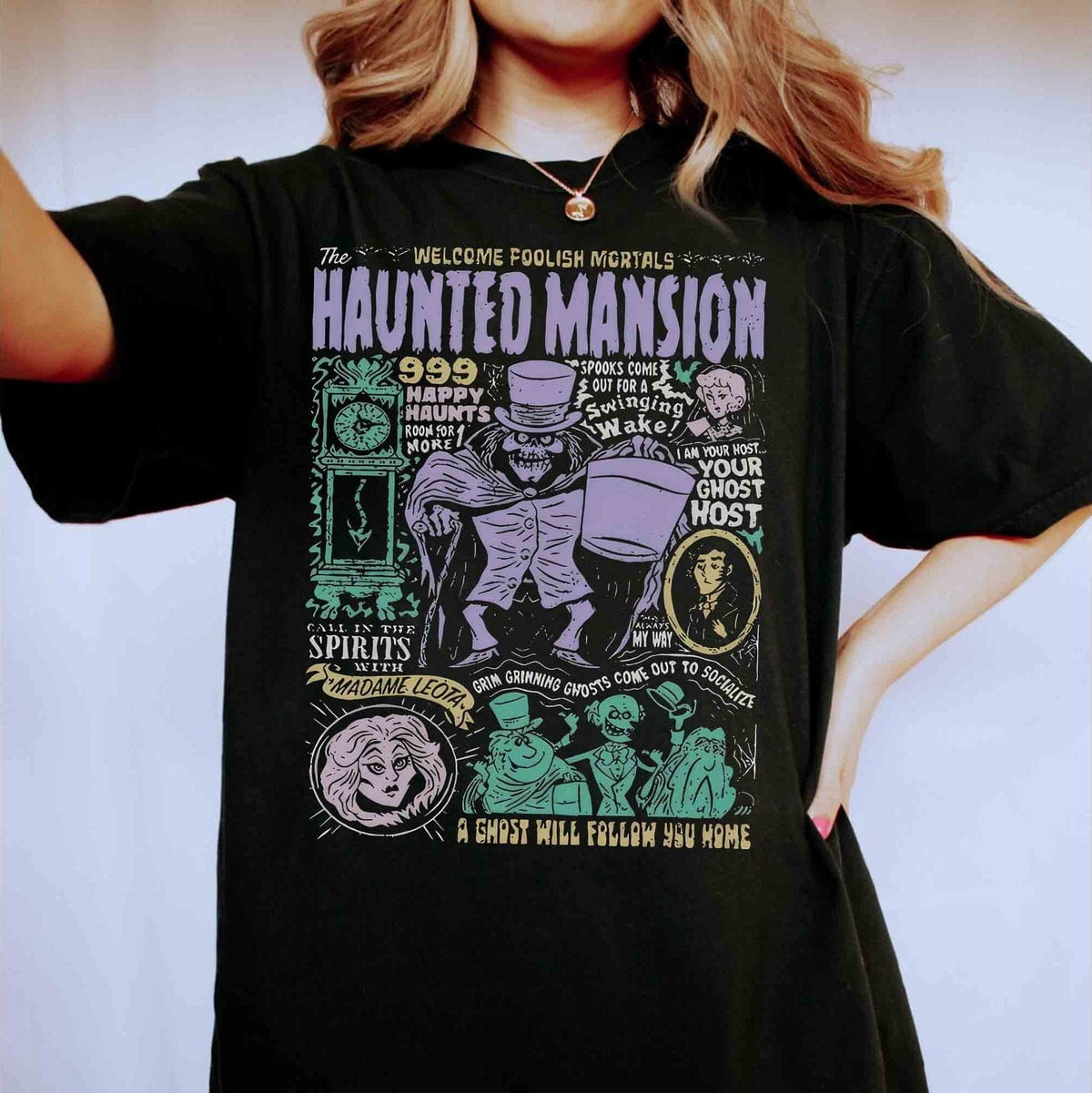 Disney Hitchhiking Ghosts Madame Leota Hatbox Ghost Shirt, Haunted ...