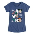 thumbnail image 1 of Disney - Ho Ho Ho Characters - Toddler & Youth Girls Short Sleeve Graphic T-Shirt, 1 of 5