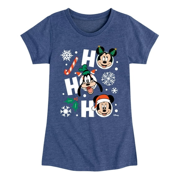 Disney - Ho Ho Ho Characters - Toddler & Youth Girls Short Sleeve Graphic T-Shirt