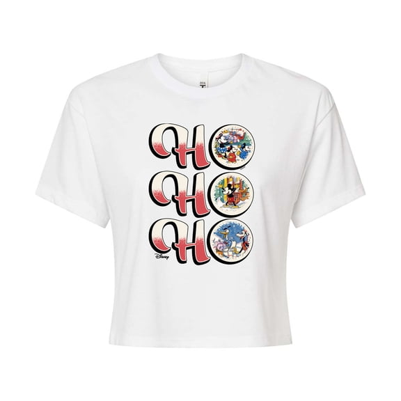 Disney - Ho Ho Ho - Juniors Cropped Cotton Blend T-Shirt