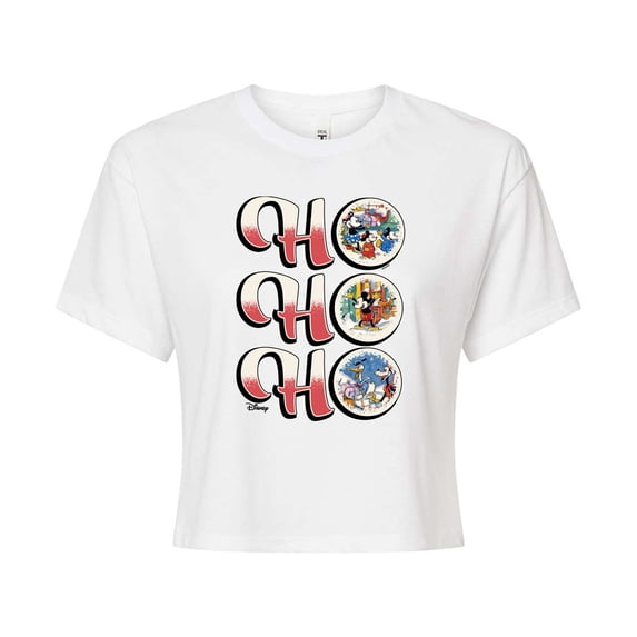 Disney - Ho Ho Ho - Juniors Cropped Cotton Blend T-Shirt