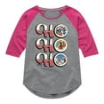 thumbnail image 1 of Disney - Ho Ho Ho - Toddler & Youth Girls Raglan Graphic T-Shirt, 1 of 5