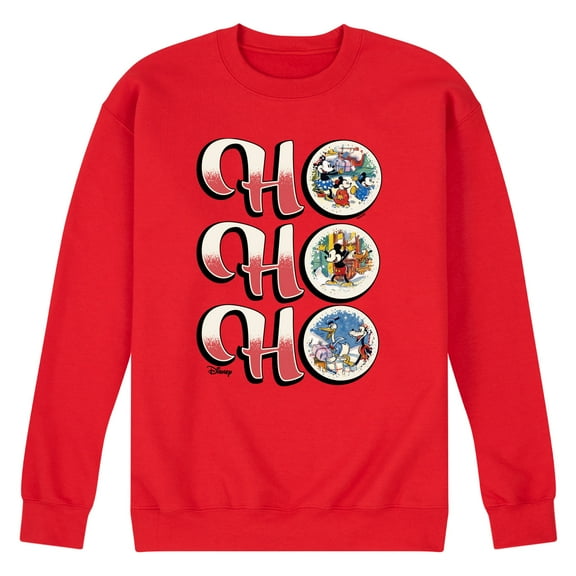 Disney - Ho Ho Ho Vintage Mickey And Friends - Men's Crew Fleece Sweatshirt Sweatshirt