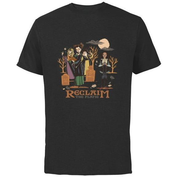 Disney Hocus Pocus 2 Reclaim the Flame - Short Sleeve Cotton T-Shirt for Adults - Customized-Black