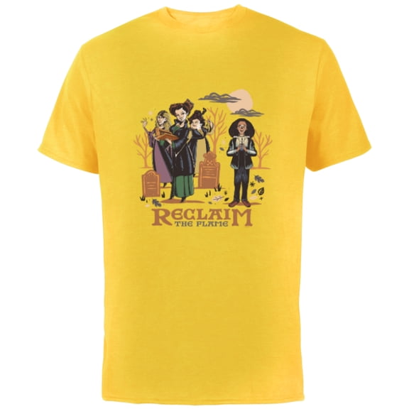 Disney Hocus Pocus 2 Reclaim the Flame - Short Sleeve Cotton T-Shirt for Adults - Customized-Yellow