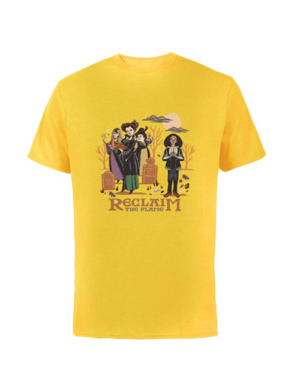 Hocus Pocus 2 Reclaim the Flame - Short Sleeve Cotton T-Shirt for Adults - Customized-Yellow
