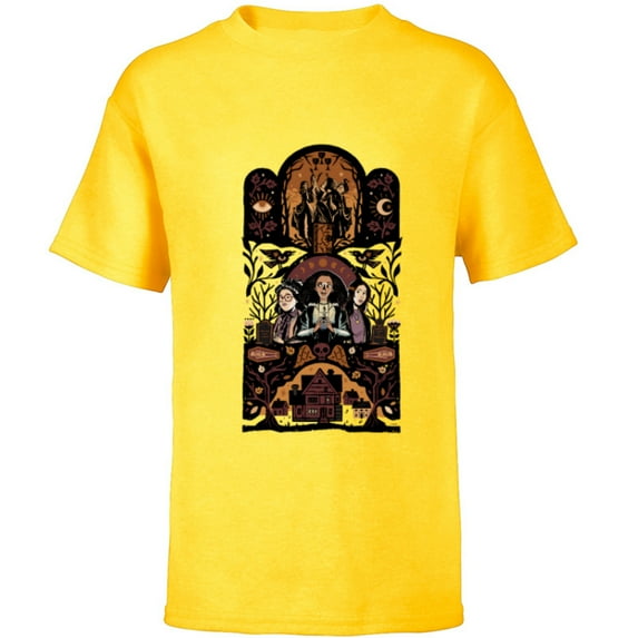 Disney Hocus Pocus 2 Spooky Halloween - Short Sleeve T-Shirt for Kids - Customized-Yellow