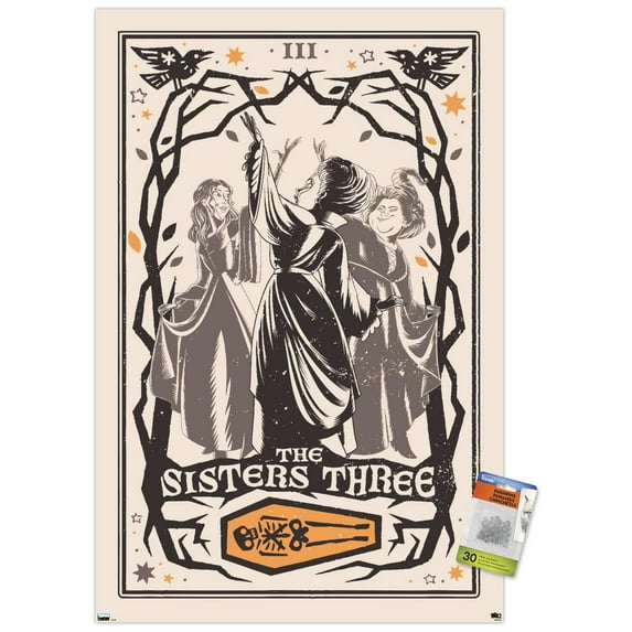 Disney Hocus Pocus 2 - The Sisters Three Wall Poster with Pushpins, 22.375" x 34"