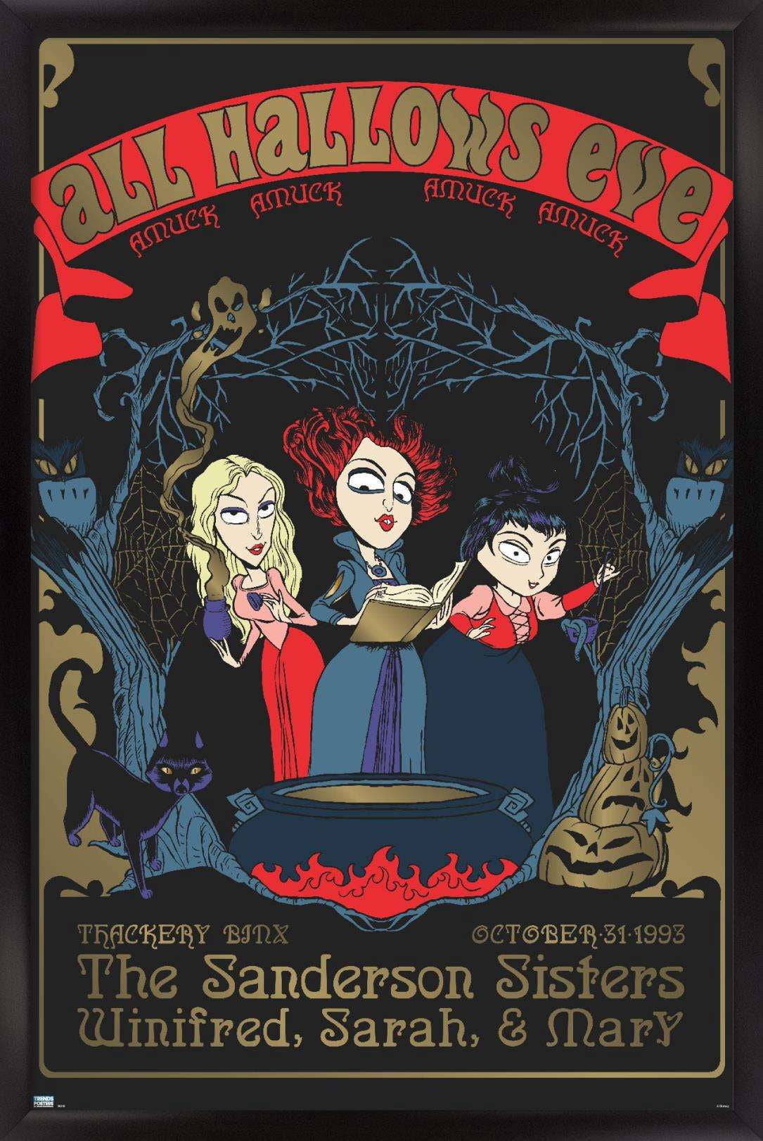 Disney Hocus Pocus - All Hallows Eve Wall Poster, 22.375" x 34", Framed