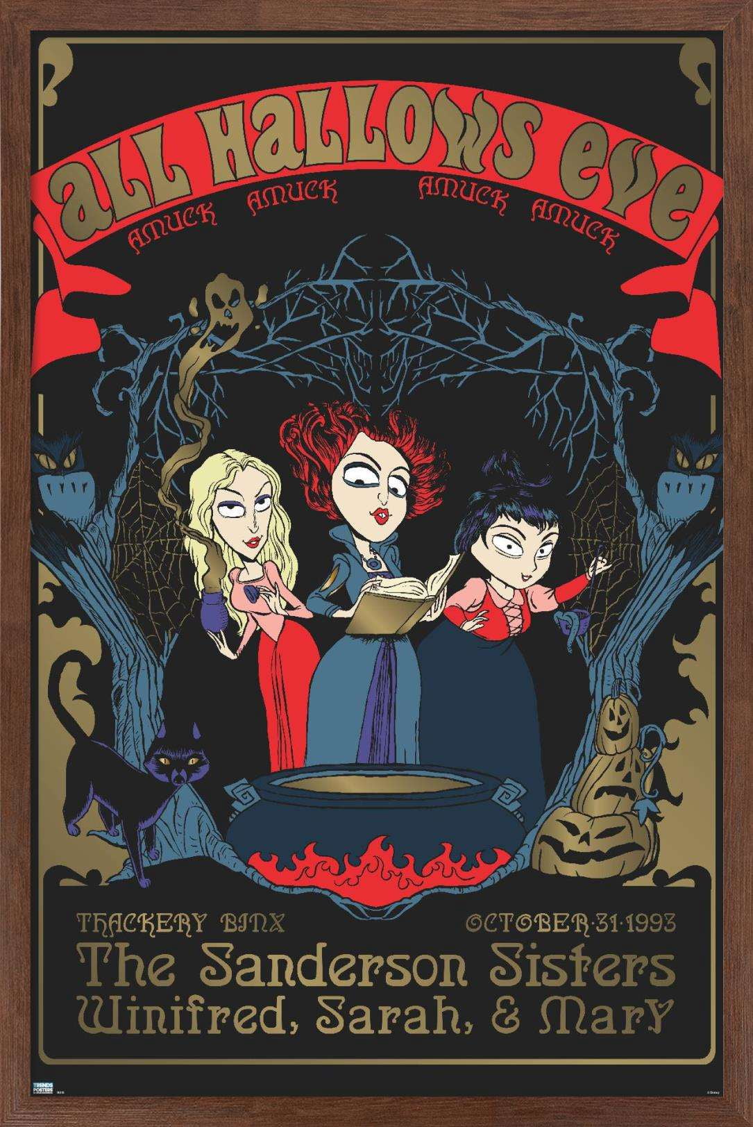 Disney Hocus Pocus - All Hallows Eve Wall Poster, 22.375" x 34", Framed