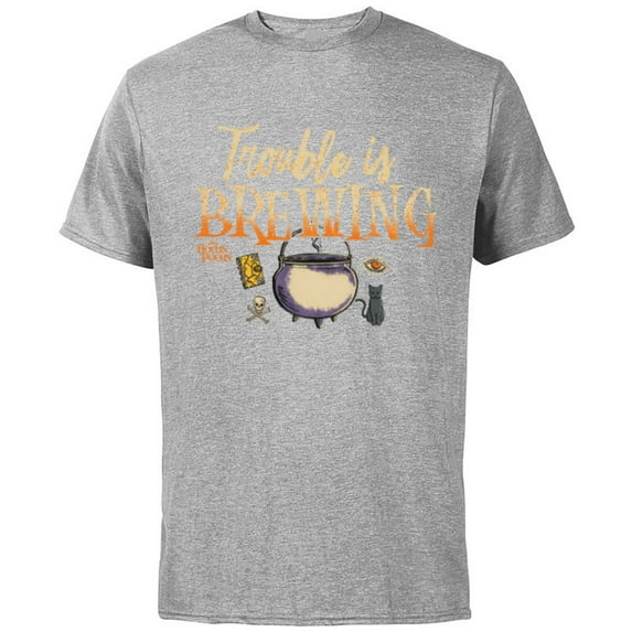 Disney Hocus Pocus Cauldron Trouble is Brewing - Short Sleeve Cotton T-Shirt for Adults - Customized-Athletic Heather