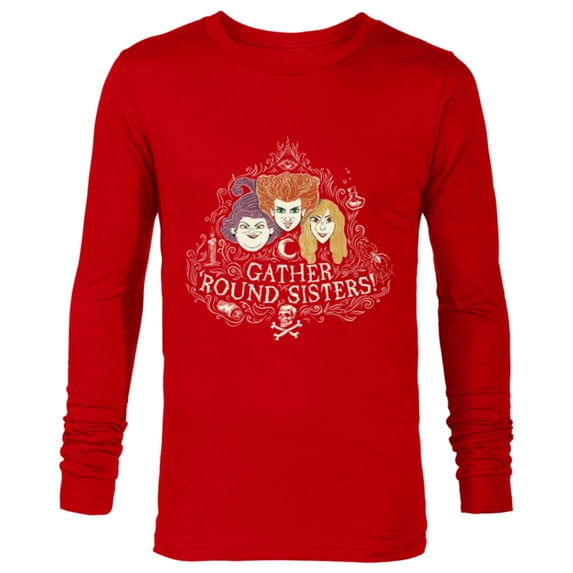 Disney Hocus Pocus Gather' Round Sanderson Sisters - Long Sleeve T-Shirt for Men - Customized-New Red