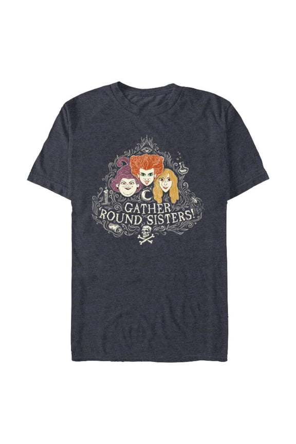 Hocus Pocus Gather' Round Sanderson Sisters - Short Sleeve Blended T-Shirt for Adults - Customized-Denim Snow Heather
