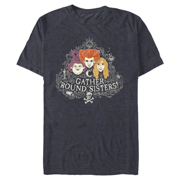 Disney Hocus Pocus Gather' Round Sanderson Sisters - Short Sleeve Blended T-Shirt for Adults - Customized-Denim Snow Heather