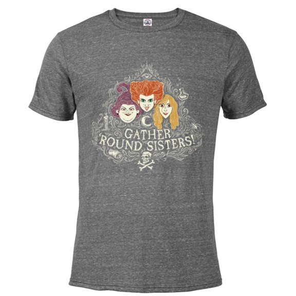 Disney Hocus Pocus Gather' Round Sanderson Sisters - Short Sleeve Blended T-Shirt for Adults - Customized-Graphite Snow Heather