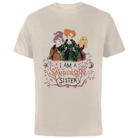 Disney Hocus Pocus I Am a Sanderson Sister - Short Sleeve Cotton T-Shirt for Adults - Customized-Natural