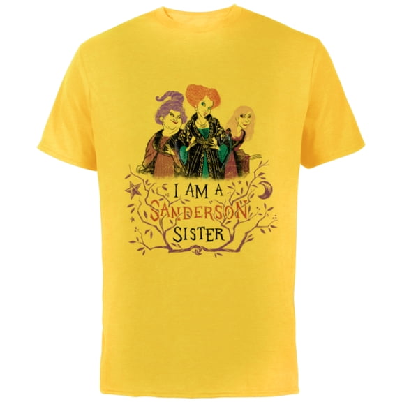 Disney Hocus Pocus I Am a Sanderson Sister - Short Sleeve Cotton T-Shirt for Adults - Customized-Yellow