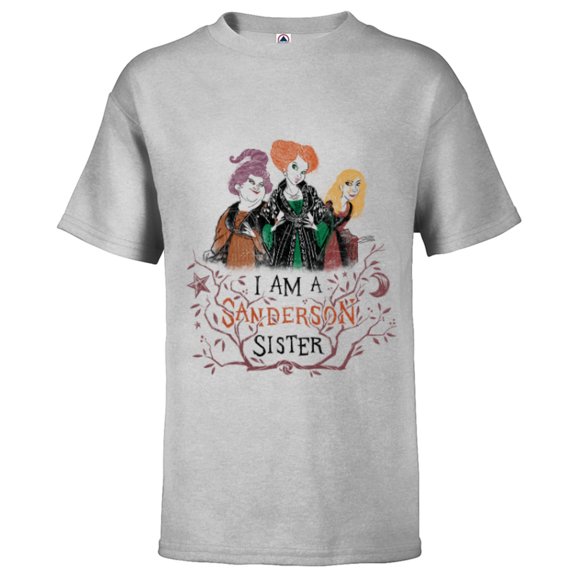 Disney Hocus Pocus I Am a Sanderson Sister - Short Sleeve T-Shirt for Kids - Customized-Athletic Heather