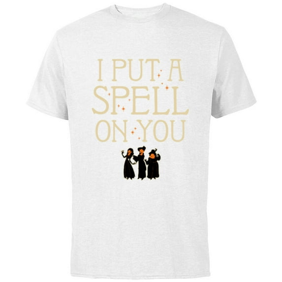 Disney Hocus Pocus I Put A Spell On You Halloween - Short Sleeve Cotton T-Shirt for Adults - Customized-White