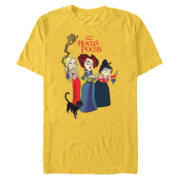 Disney Hocus Pocus Sanderson Sisters Witch - Short Sleeve Blended T-Shirt for Adults - Customized-Yellow