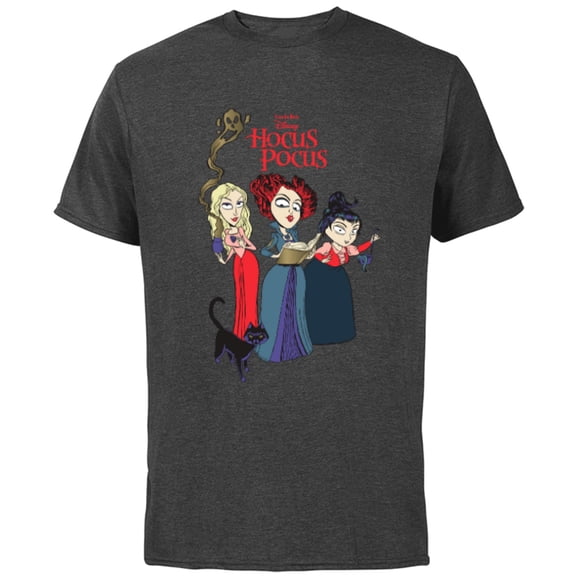 Disney Hocus Pocus Sanderson Sisters Witch - Short Sleeve Cotton T-Shirt for Adults - Customized-Charcoal