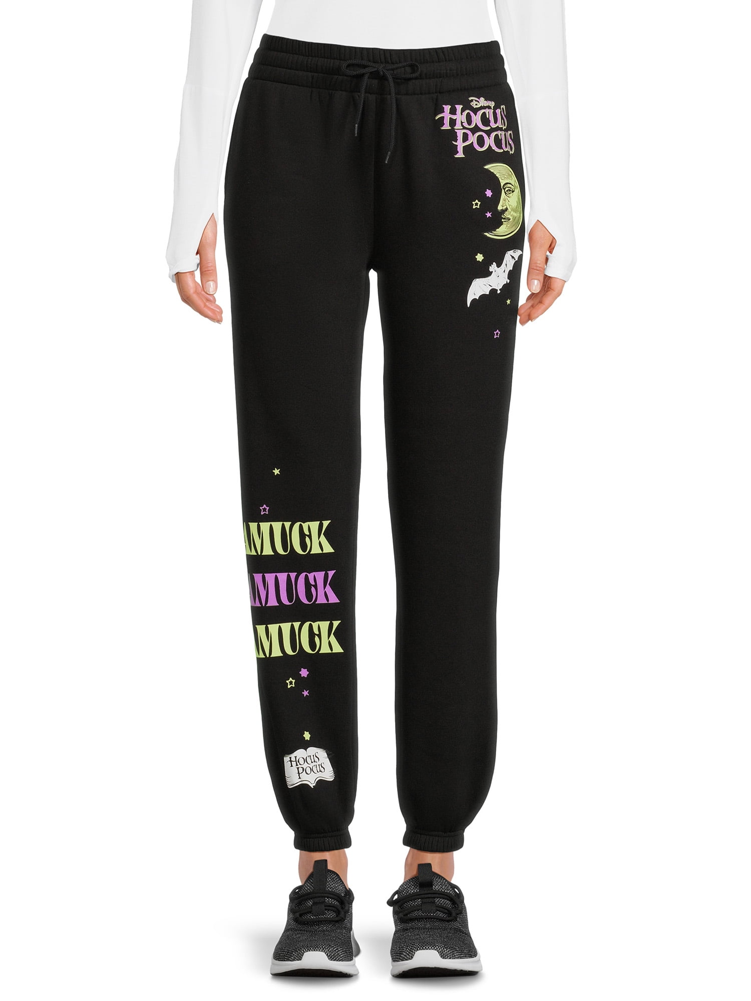 Disney Hocus Pocus Women's Juniors Graphic Joggers, 28” Inseam, Sizes