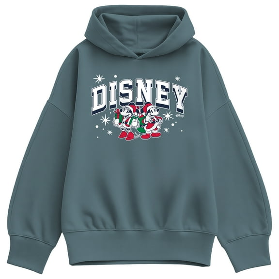 Disney - Holiday Mickey & Minnie - Ladies Oversized Fleece Hoodie Sweatshirt