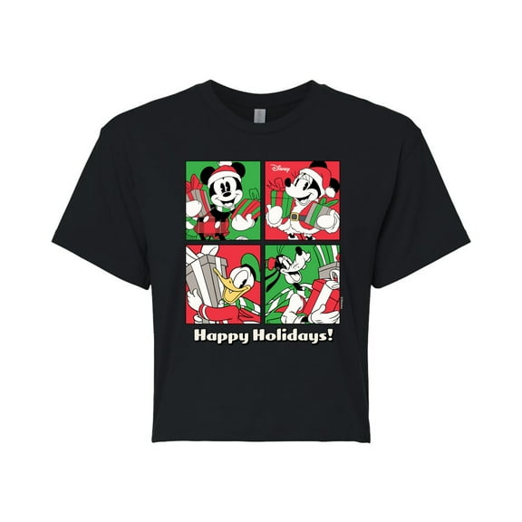 Disney - Holidays - Juniors Cropped Cotton Blend T-Shirt