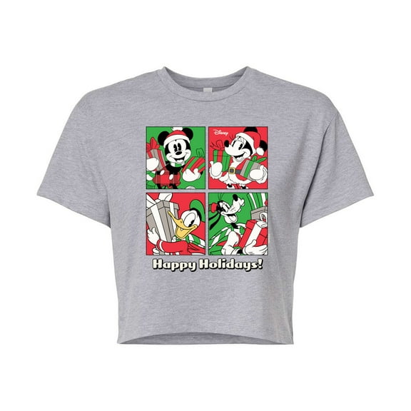 Disney - Holidays - Juniors Cropped Cotton Blend T-Shirt