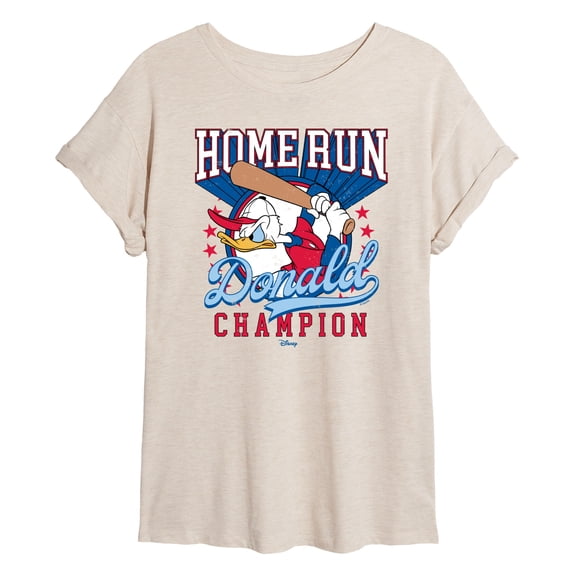 Disney - Home Run Donald - Juniors Oversized Graphic T-Shirt