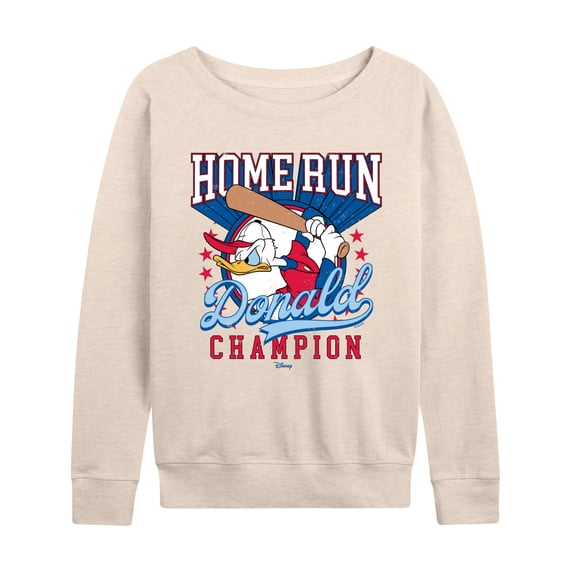 Disney - Home Run Donald - Women's French Terry Long Sleeve Pullover