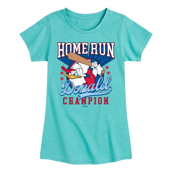 Disney - Home Run Donald - Youth Girls Fitted Short Sleeve T-Shirt