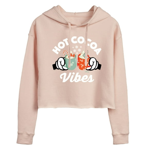 Disney - Hot Cocoa Vibes - Juniors Cropped Pullover Hoodie
