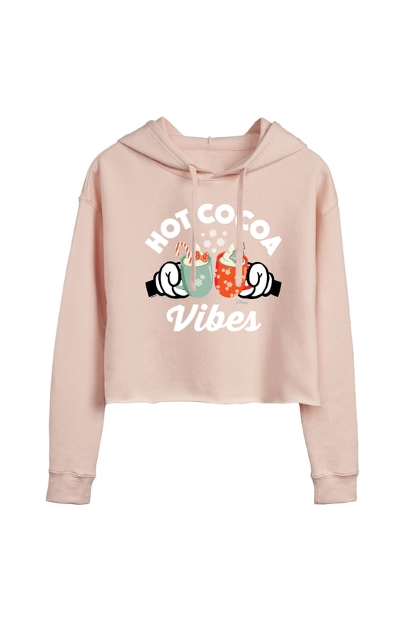 - Hot Cocoa Vibes Cropped Graphic Hoodie