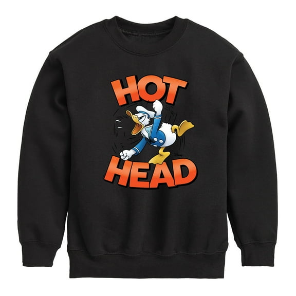 Disney - Hot Head Donald Duck - Toddler & Youth Crewneck Fleece Sweatshirt