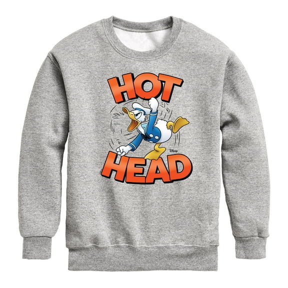 Disney - Hot Head Donald Duck - Toddler & Youth Crewneck Fleece Sweatshirt