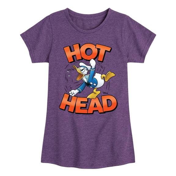 Disney - Hot Head Donald Duck - Toddler & Youth Girls Short Sleeve Graphic T-Shirt