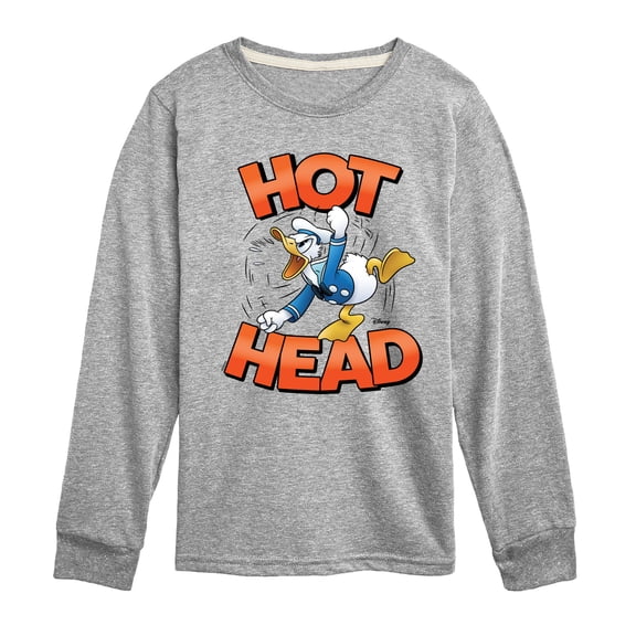 Disney - Hot Head Donald Duck - Toddler & Youth Long Sleeve Graphic T-Shirt