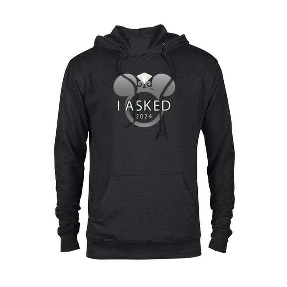 Disney I Asked 2024 Engagement Ring Proposal Mickey- Pullover Hoodie for Adults - Customized-Black